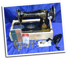 SINGER 115 SEWING MACHINE W/HANDCRANK IN BASE RARE SERVICED